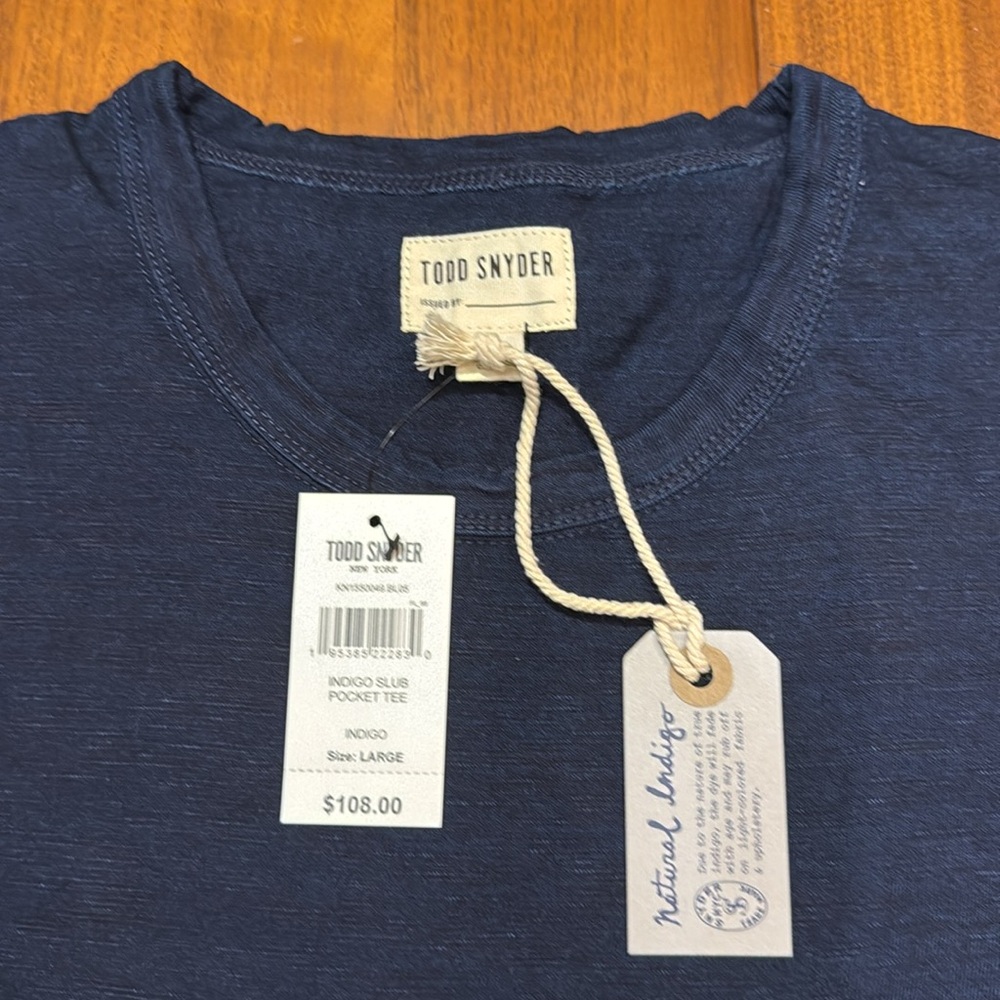 Todd Snyder Men's- Indigo slub pocket tee Large - cotton - brand new w/ tags - Picture 2 of 4